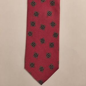 Vintage pink Ferrell Reed handmade silk tie - printed in Italy